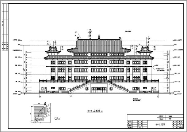 某地六层框架结构铁佛庵寺庙建筑施工图-图二