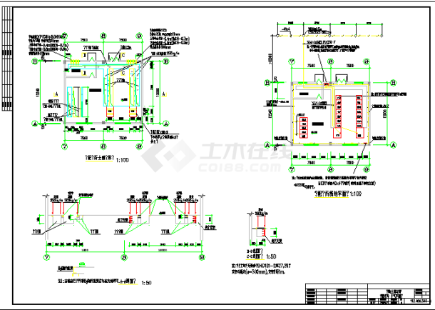 某地机械工厂变电所设计图纸（共9张）-图二