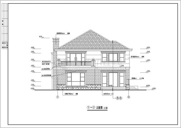 某地2层砖混结构别墅建筑设计施工图（含建筑设计）-图二