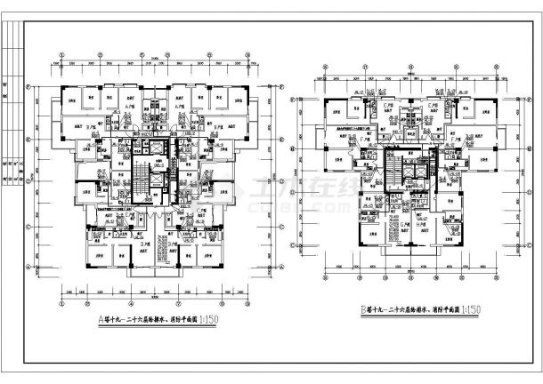 某地高层商住楼给排水设计成套图纸-图二