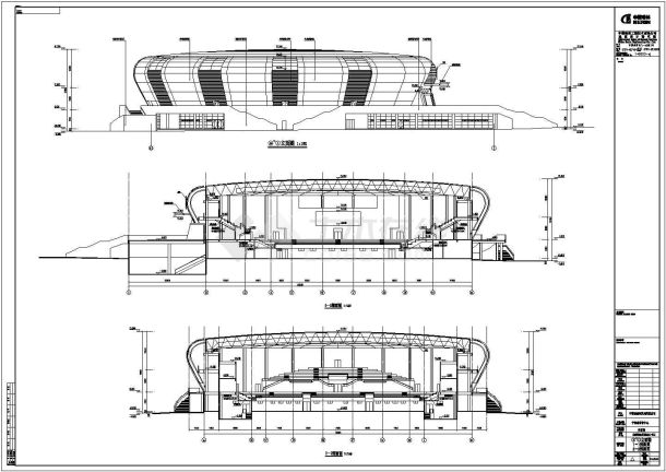 【江西省】钢砼框架结构体育馆建筑设计施工图-图一