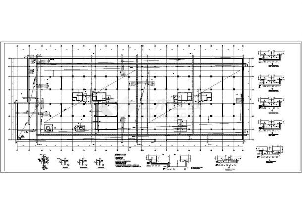 某高层建筑地下室CFG桩地基处理及基础结构施工图-图二