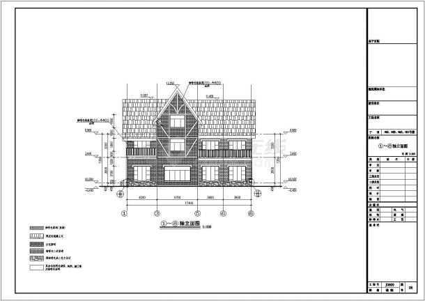 青岛2层砖混结构别墅建筑设计施工图-图二