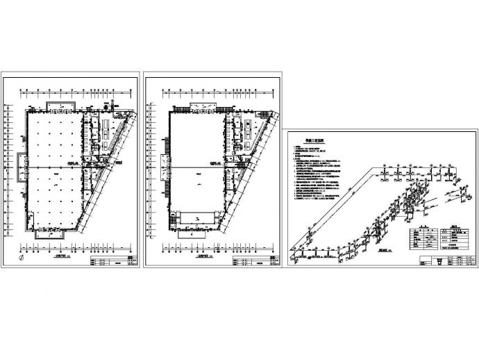 某员工食堂采暖施工设计cad平面施工方案图_图1