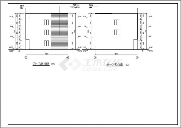 贵州遵义三层框架结构售楼中心建筑施工图-图二