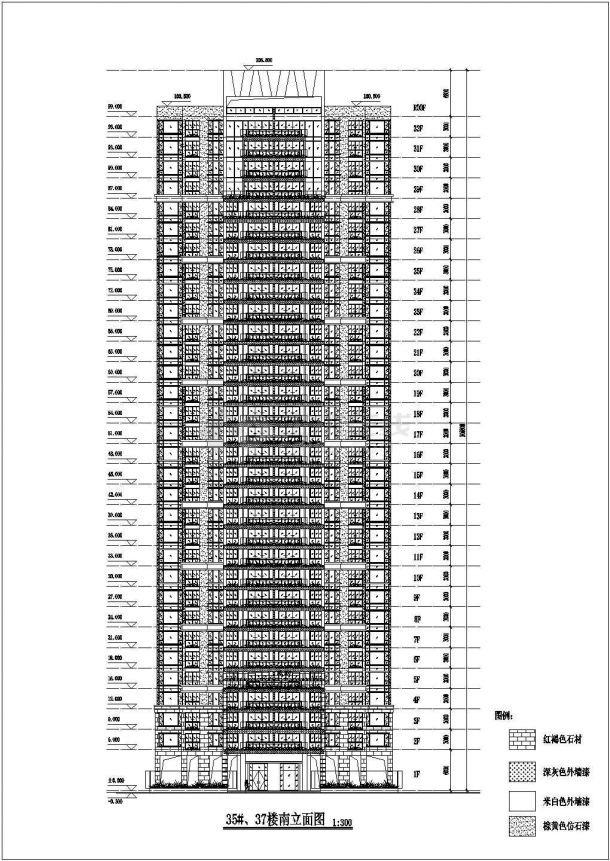 某地32层剪力墙结构住宅楼建筑设计方案图-图一