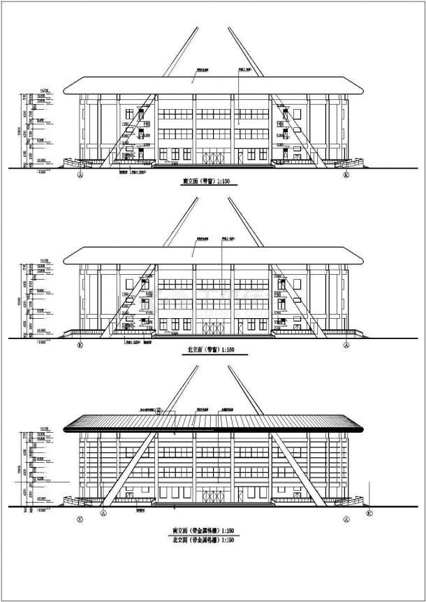 洛阳市体育中心网球馆全套建筑设计施工图-图二