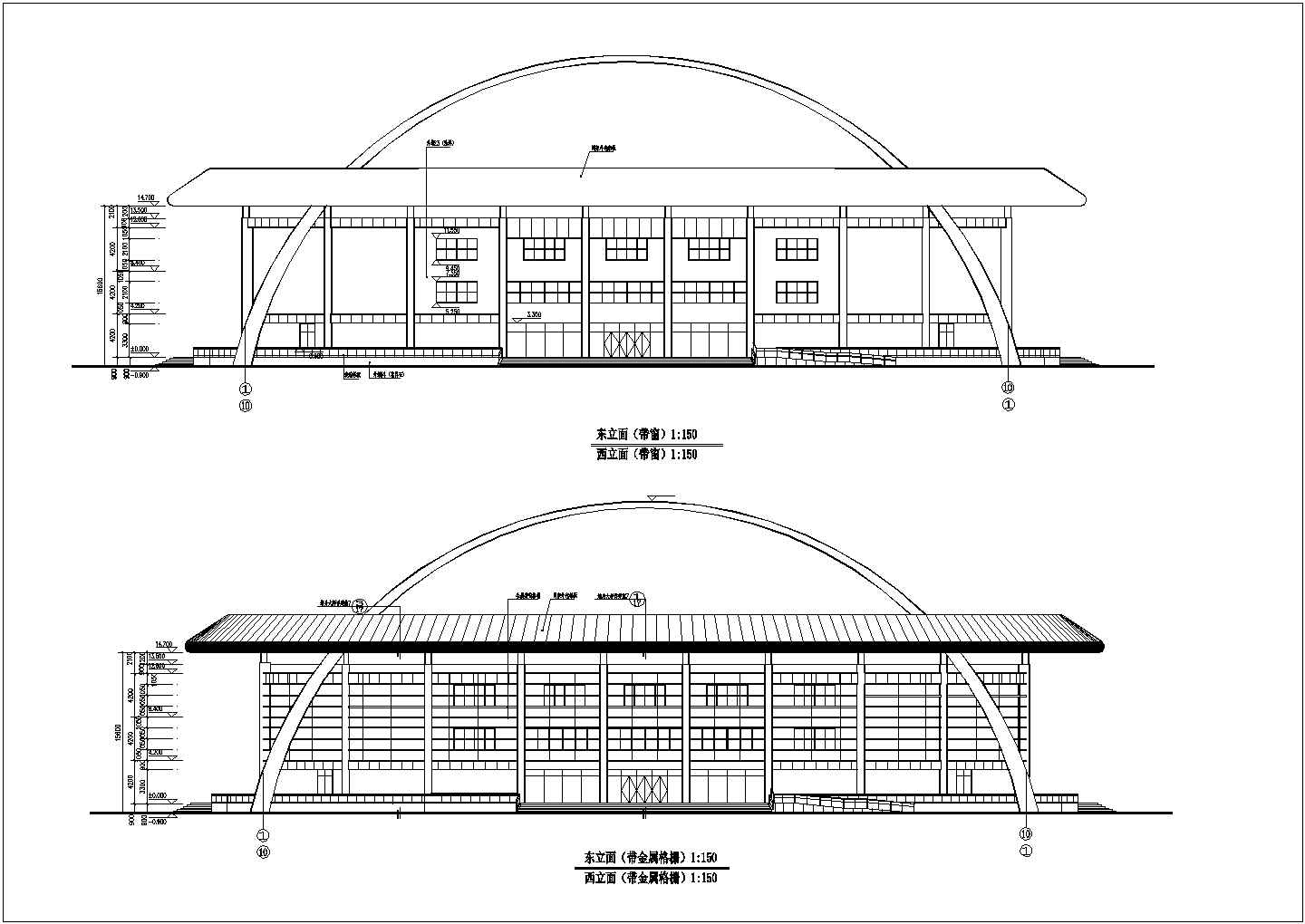 洛阳市体育中心网球馆全套建筑设计施工图