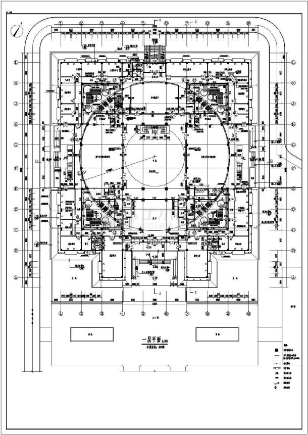某地框架结构博物馆建筑方案设计图-图二