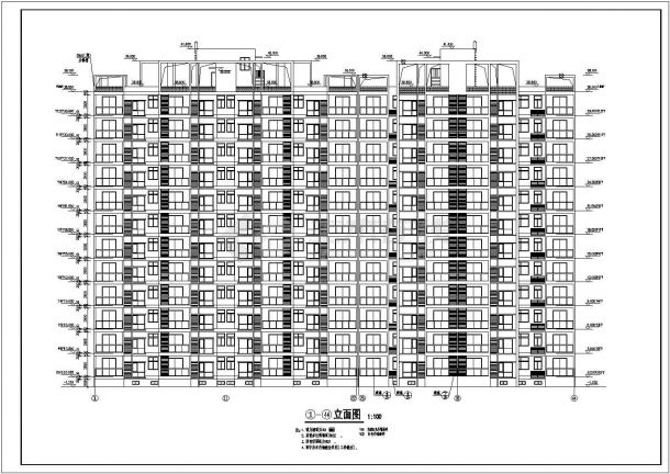 【陕西省】某地某高层住宅3#5#楼设计施工图-图一