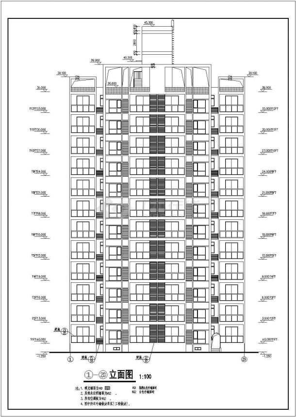 【陕西省】某地某高层住宅7#楼设计施工图-图一
