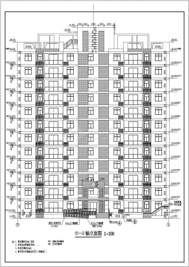 【陕西省】某地某高层住宅10#楼设计施工图-图二