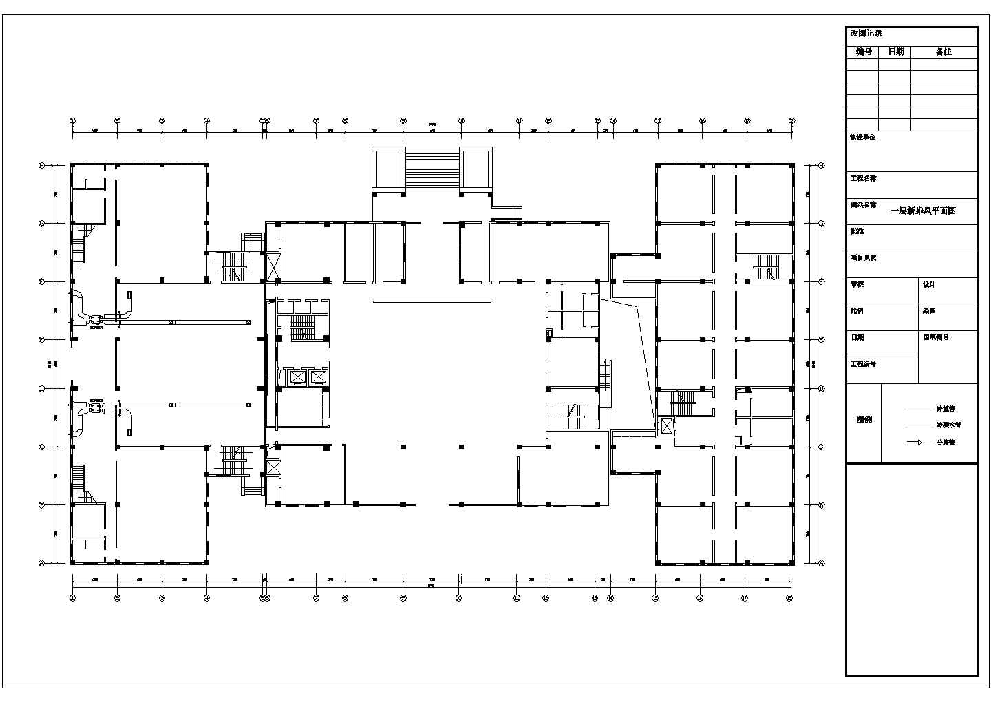 【安徽】小高层办公楼多联空调系统设计施工图（商用空调机）