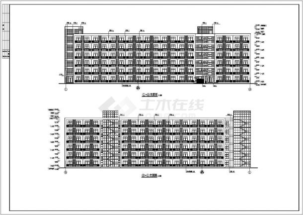 天津六层框架结构宿舍楼建筑设计施工图-图一