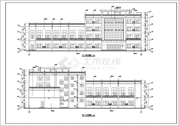 贵阳市某单位4层混凝土框架结构办公楼建筑施工图-图一