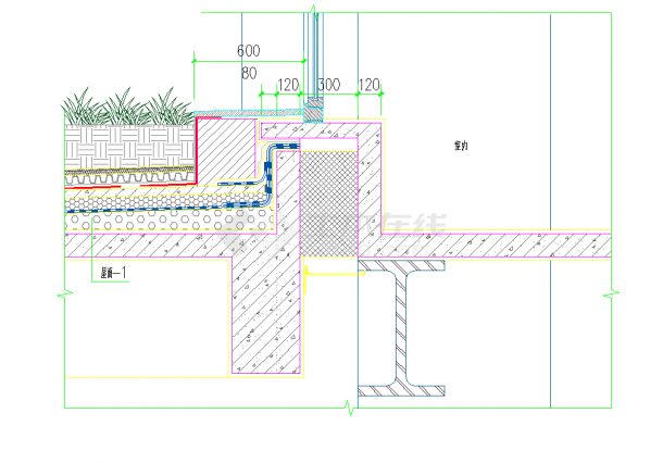 某地螺蛳湾屋顶花园大样CAD图纸-图二