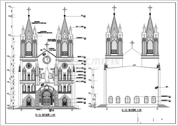 【内蒙古】某地某天主教教堂建筑设计施工图-图一