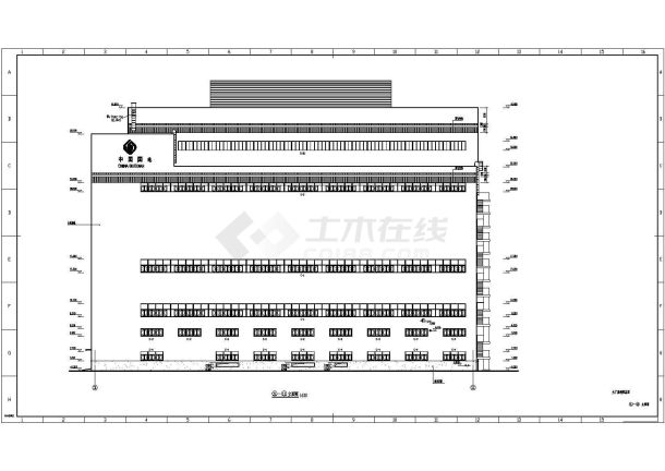 中国国电框架结构主厂房建筑设计施工图-图一