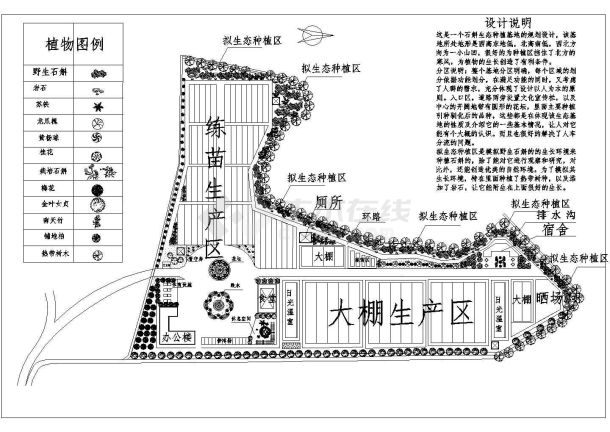 生态基地规划设计CAD平面图-图一