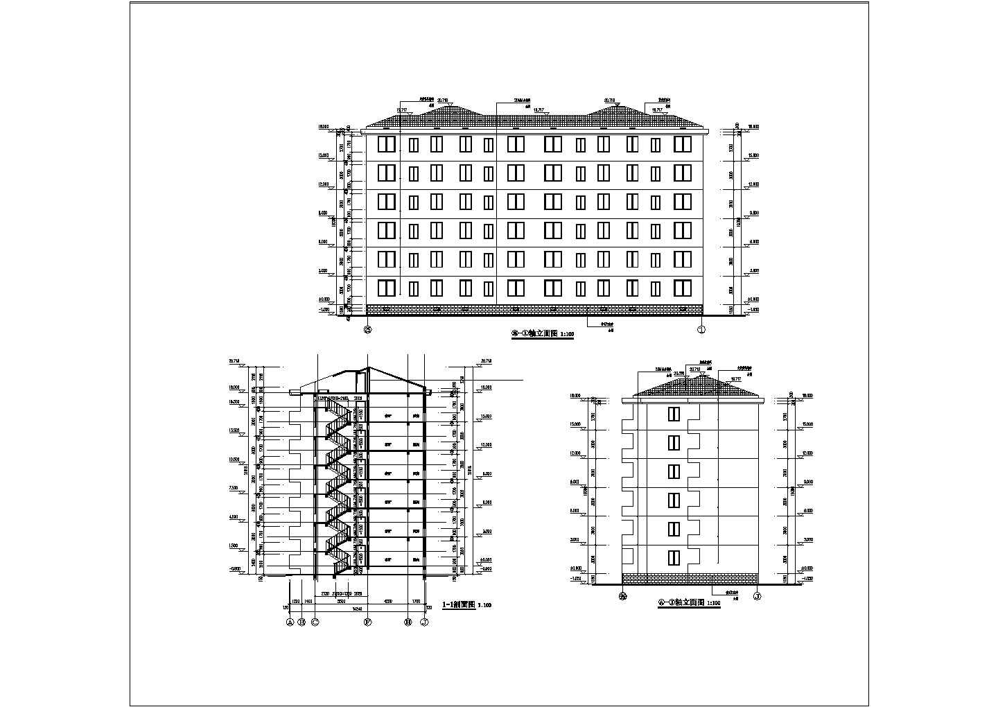 某6层砖混结构小区住宅楼建筑结构全套施工图