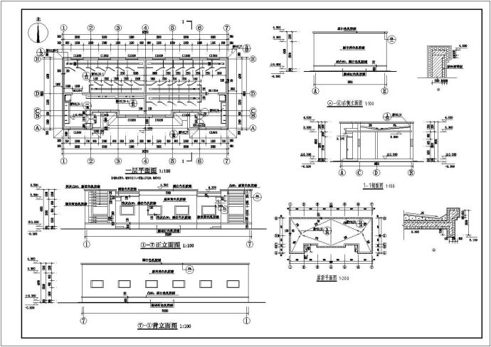 某地一层平屋面砖混结构水冲式公厕方案设计图_图1