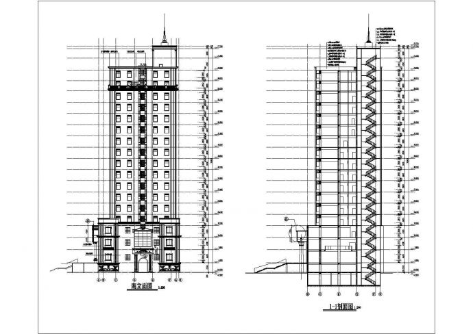某框架剪力墙结构高层酒店建筑施工图_图1