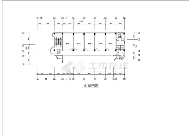 济南8层简单小型办公楼详细建筑施工图-图一