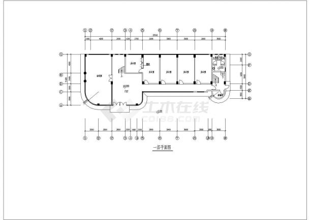 济南8层简单小型办公楼详细建筑施工图-图二