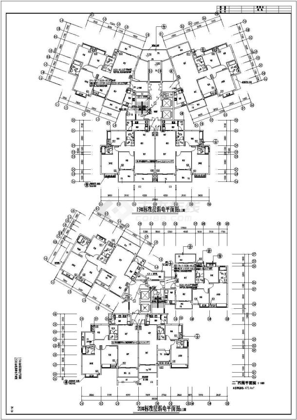 某地十八层住宅楼全套电气施工图纸-图二