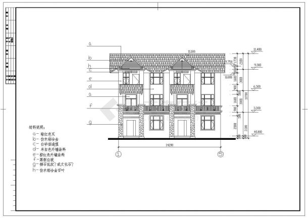 某地三层框架结构别墅建筑方案设计图-图二