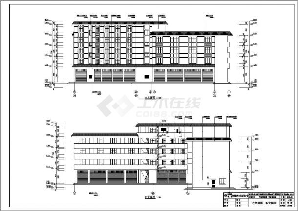某四层框架结构商业综合楼建筑设计方案图纸-图一