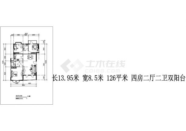朝阳108平米户型设计详细建筑施工图-图二