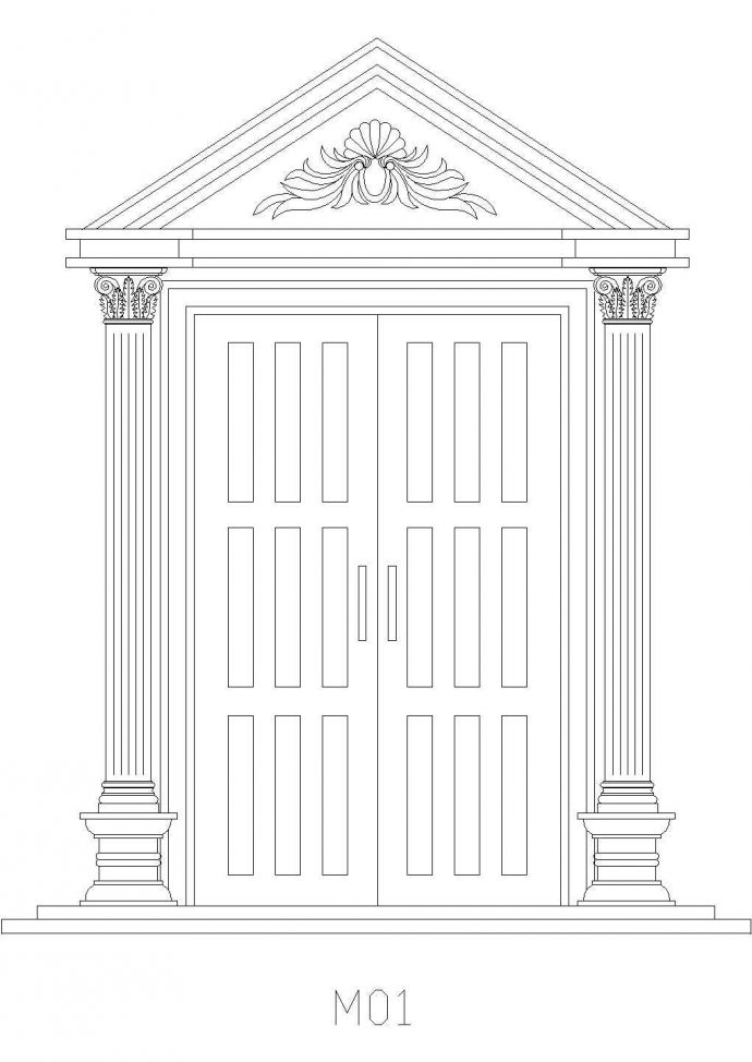 CAD装饰图库建筑设计包含门套_图1
