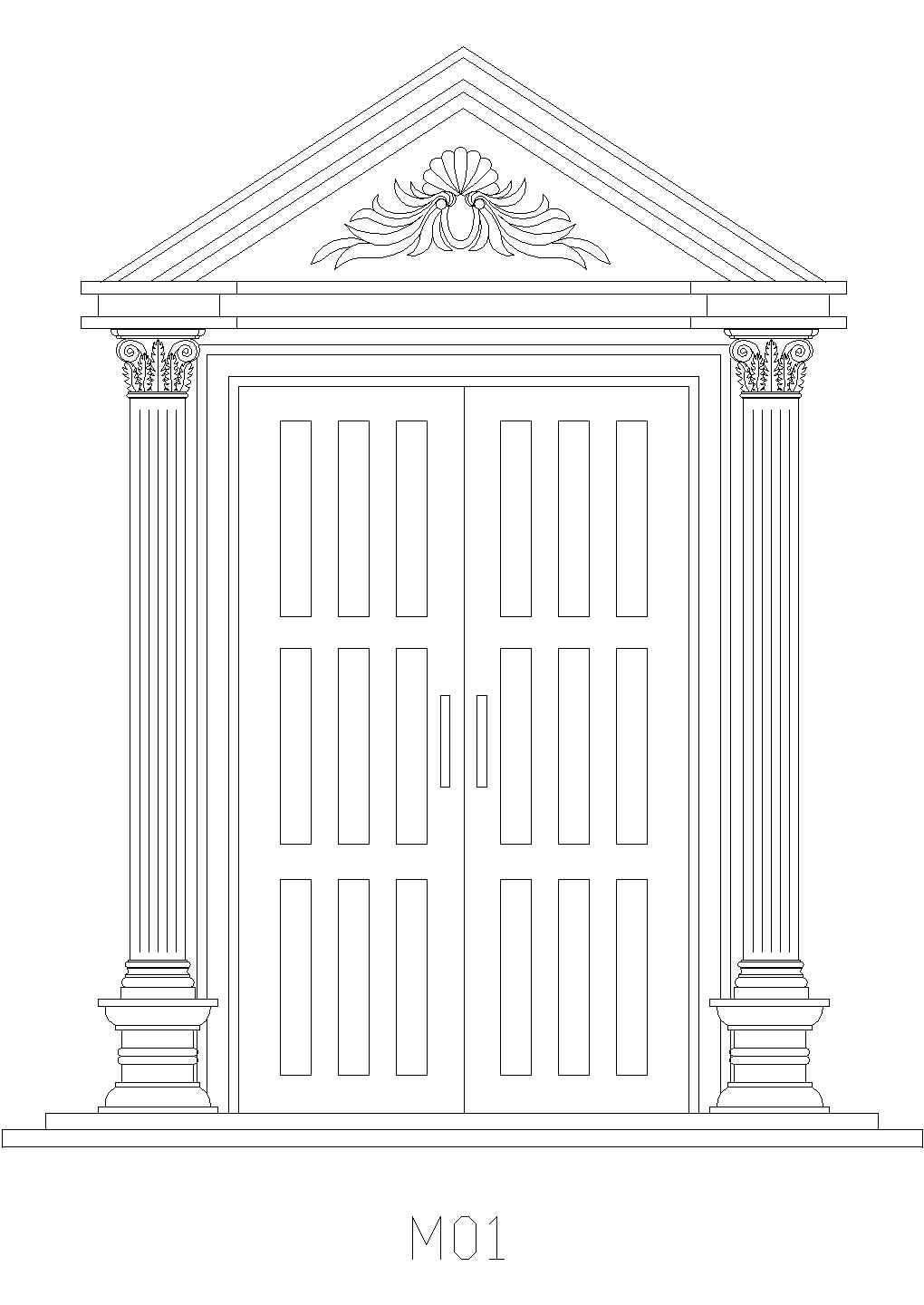 CAD装饰图库建筑设计包含门套