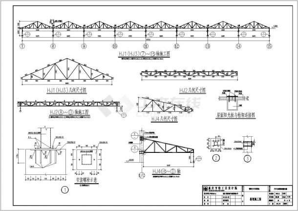 青海某农牧场钢管桁架结构智能大棚设计图-图二