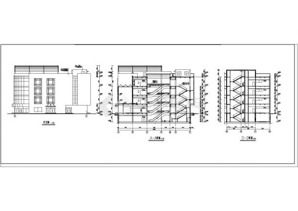某地4层框架结构大型商场设计建筑设计施工图-图二