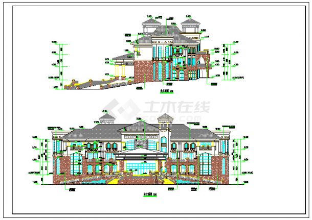 某3层框剪结构活动中心建筑、结构、水电全套施工图-图二