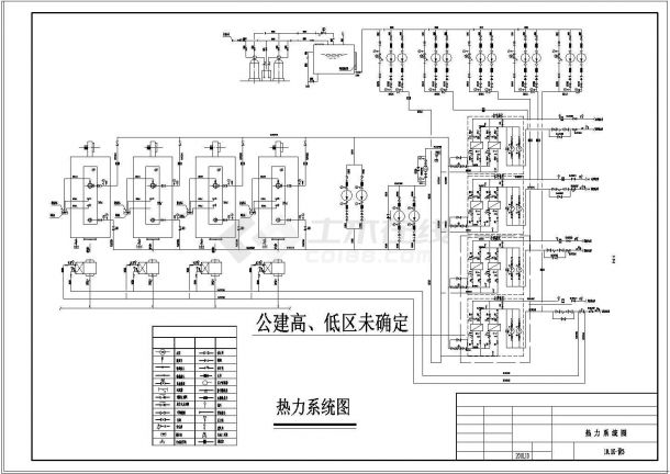 【北京】燃气锅炉房热力采暖系统设计图（管线透视图）-图一