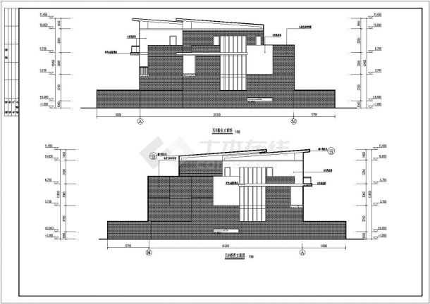 山东3层混凝土框架结构联排别墅建筑施工图-图一