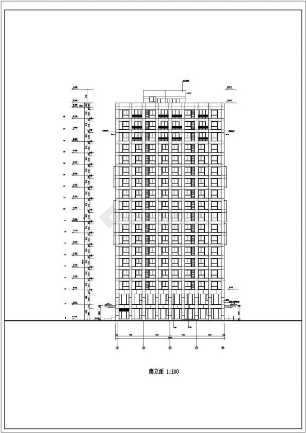 某地18层混凝土框架结构金华大厦建筑施工图-图二