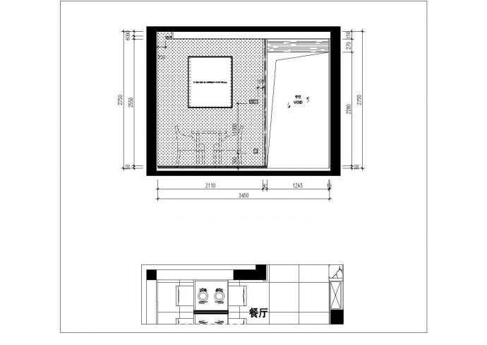 【杭州】两室两厅室内精装修施工图（附效果图）_图1