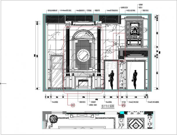 【福州】现代简约风格超豪华三层别墅样板房装修施工图（附效果图）-图二