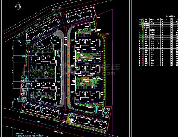 小区景观绿化施工图（一期施工阶段）-图一