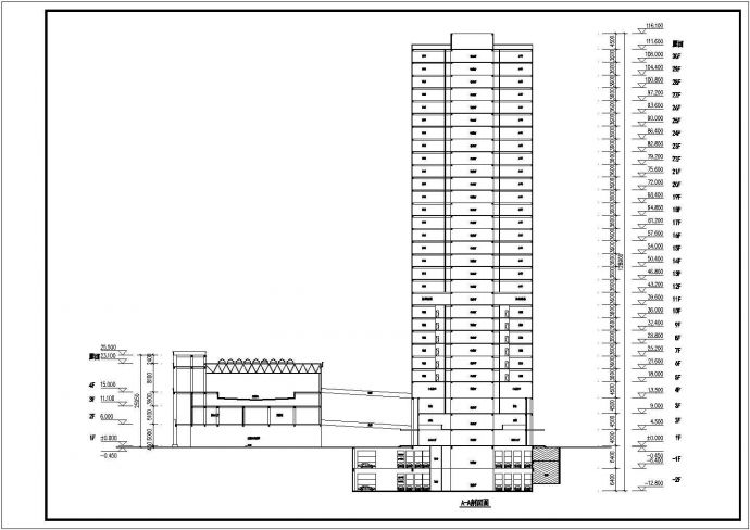 泉州30层框架剪力墙报业大楼建筑方案设计图_图1
