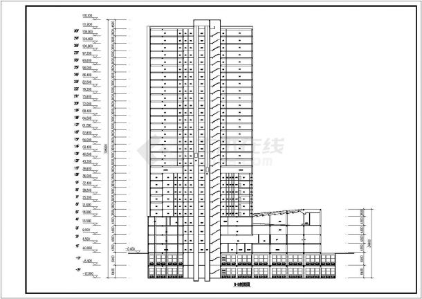 泉州30层框架剪力墙报业大楼建筑方案设计图-图二