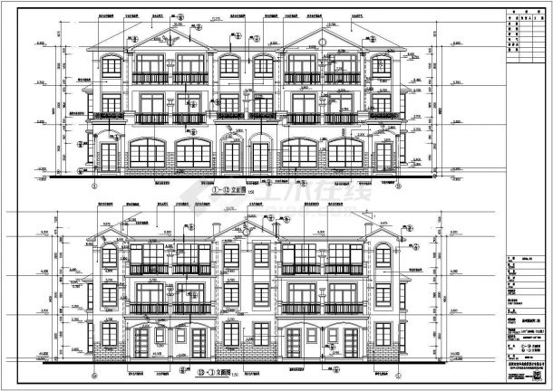 惠州蓝波湾二期3层框架结构联排别墅方案图-图一