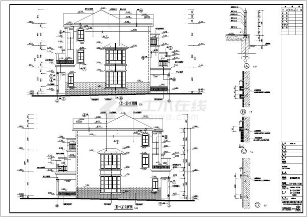 惠州蓝波湾二期3层框架结构联排别墅方案图-图二