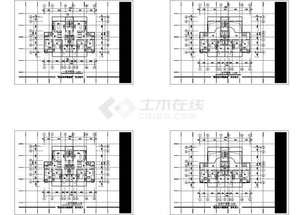 靖江市城乡规划设计院平立面cad图，共三张-图一