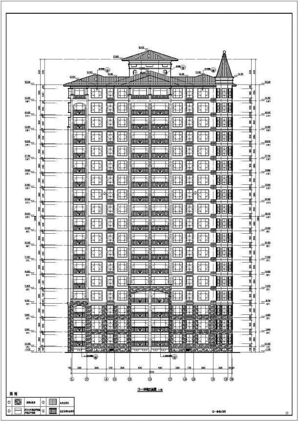 青岛某18层住宅楼建筑设计施工图-图一