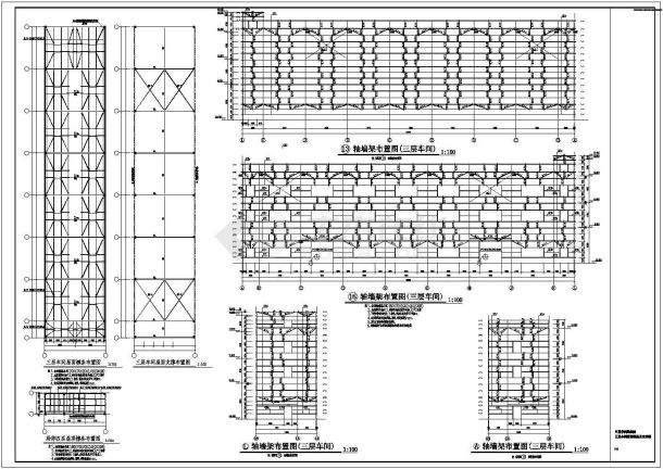 某单层车间和三层框架车间钢结构设计施工图-图一